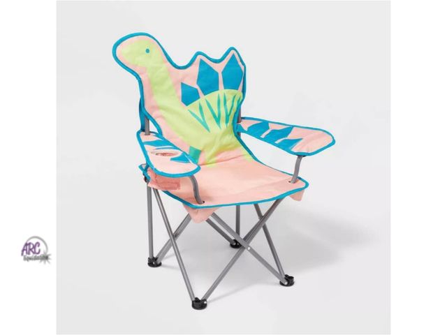 Lot 56-532417 - NEW-Sun squad junior collapsible chair-dinosaur-salmon colored-27" high