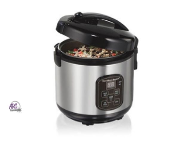 Lot 56-548518 - NEW-TESTED-HAMILTON-8 Cup Capacity (Cooked) Rice Cooker &amp; Food Steamer
