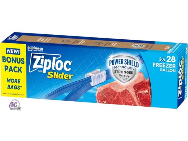 Lot 56-528917 - NEW-DAMAGED BOX-ZIPLOC-28 count freezer gallon bags
