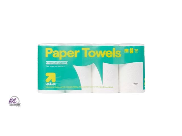 Lot 56-301114 - New,Make-A-Size Paper Towels - 150 sheets 8 Rolls - up&amp;up™*tear in package*