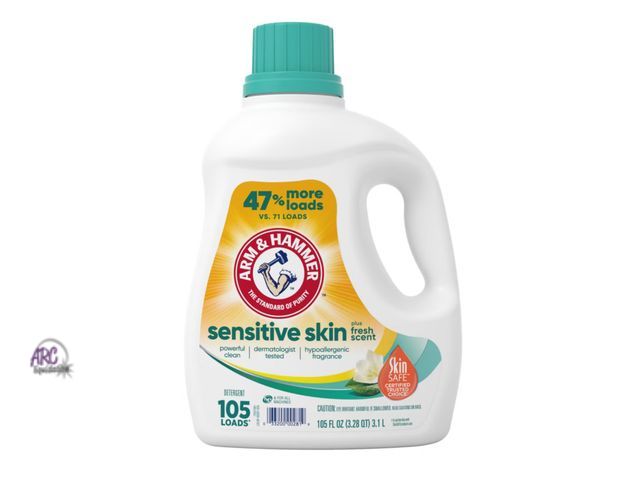 Lot 56-333818 - New Arm &amp; Hammer sensitive skin laundry soap, fresh scent 105 oz