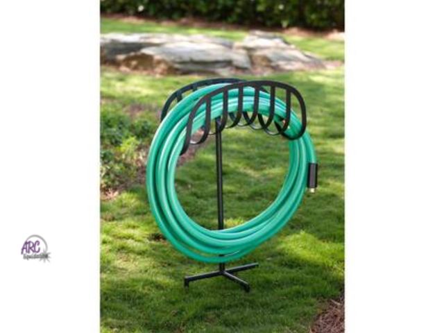 Lot 56-624650 - New - Liberty Garden 125 ft. Black Steel Decorative Hose Stand Garden Hose Reel