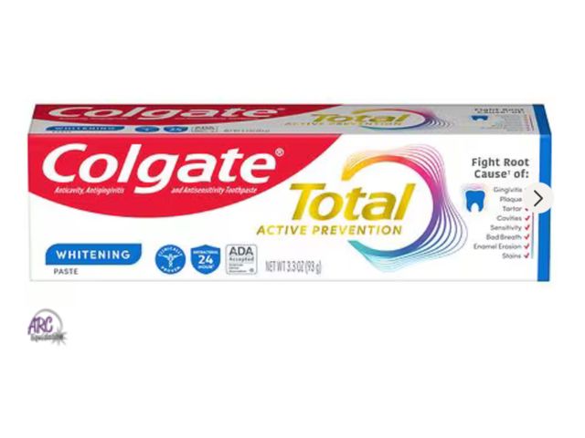Lot 56-317140 - New, lot of 3, Colgate Total Active Prevention Toothpaste Advanced whiting 6.4oz