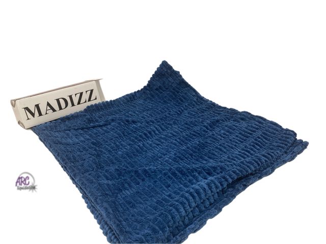 Lot 56-602622 - Set of 2 Mavy Blue chenille pillow covers. 23” x 23”. Zip closure.