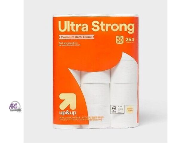 Lot 56-278413 - NEW OPEN PACKAGE ultra strong premium bath tissue 30 2-ply rolls up &amp; up