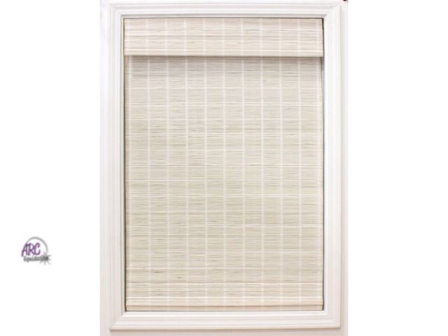 Lot 56-221318 - NEW Radiance Bayshore Cordless White Roman Shade 29.5x64 Inches