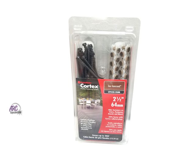 Lot 56-482265 - New in Package - FastenMaster - 59 Count - Missing Driver - 2-1/2 in. screws and plugs in Spiced Rum...