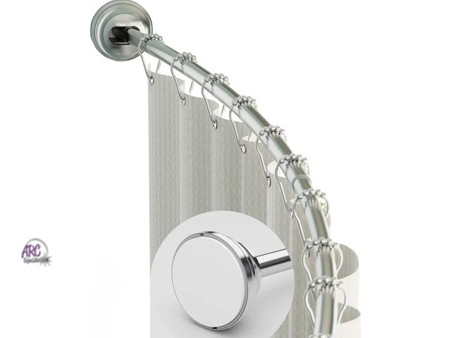 Lot 56-593098 - NEW-Zenna Home Rustproof Curved Shower Curtain Rod, No Drill Adjustable Curved Tension Shower Curtai...
