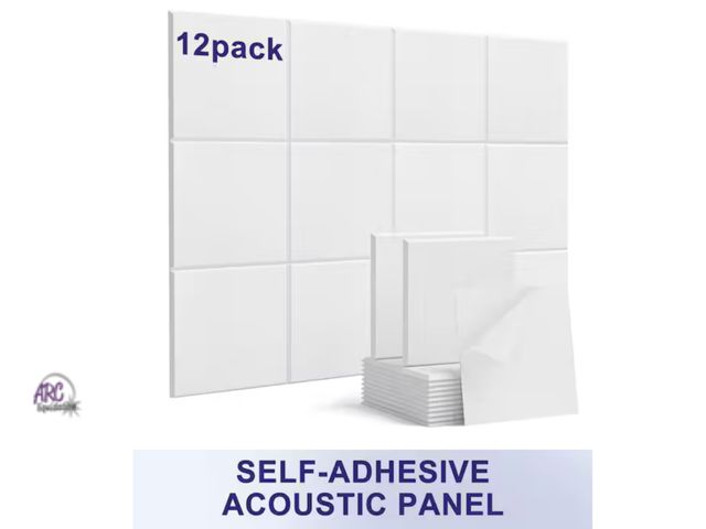 Lot 56-503364 - NEW In Package Pro Space 12 in. x 12 in. x 0.6 in. White Square Self-Adhesive Acoustic Panels, 12-Pa...