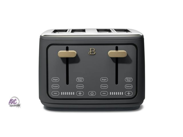 Lot 56-760851 - New in box. Tested and works Beautiful 4-Slice Toaster with Touch-Activated Display, Oyster Gray by ...