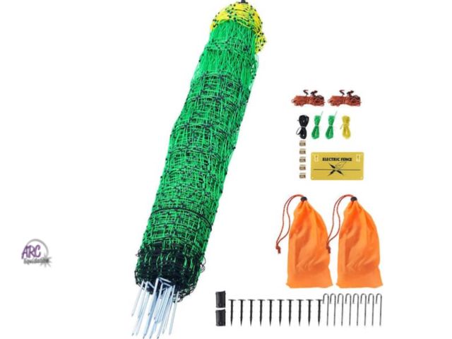 Lot 56-636964 - New Opened Box - Electric Fence Netting, 42 in. H x 164 ft. L, PE Fencing with Posts and Double-Spik...