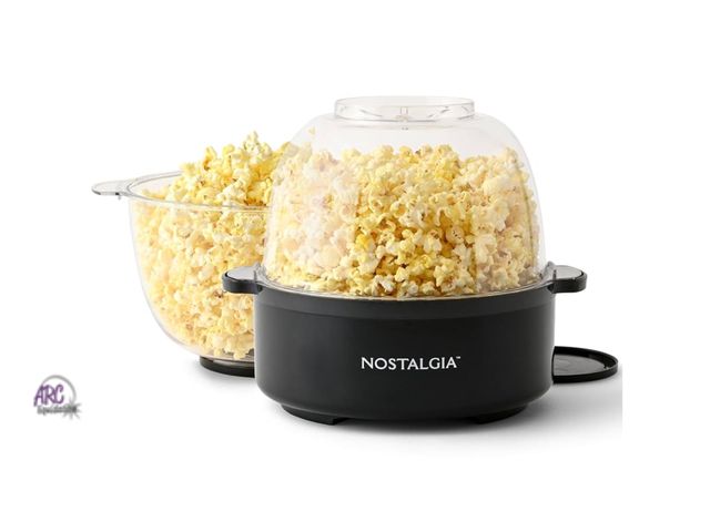 Lot 56-220918 - NEW Nostalgia Non Stick Stirring Popcorn Maker for 24 Cups of Theatre Style Popcorn with Hot Oil - D...