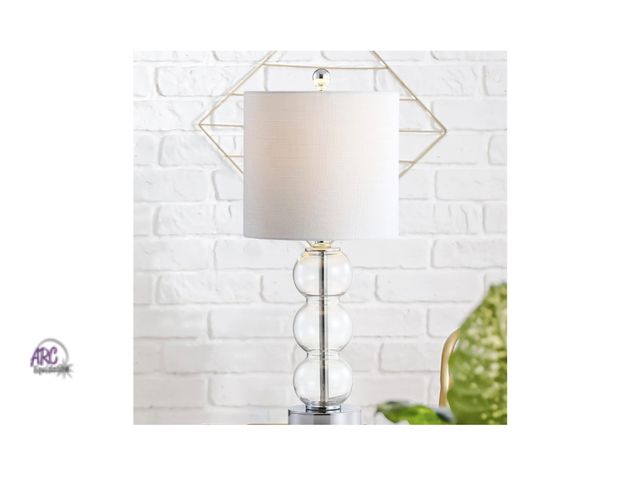 Lot 56-144099 - New in Box JONATHAN Y JYL1021D February 21" Glass/Metal LED Table Lamp Contemporary Bedside Desk Nig...