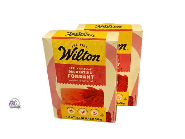 Lot 56-355924 - New, lot of 2, Wilton Red Fondant for Cake Decorating Premade, Vanilla Flavored, Easy to Roll &amp; ...