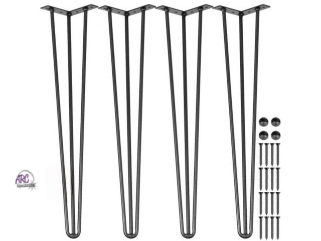 Lot 56-508499 - NEW-VEVOR Hairpin Table Legs 30" Black Set of 4 Desk Legs 880lbs Load Capacity (Each 220lbs) Hairpin...