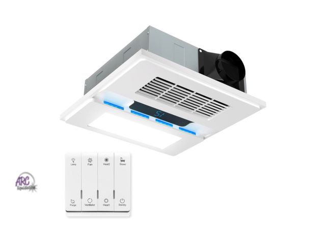 Lot 56-661840 - New - 1800W Bathroom Exhaust Fan with Light and Heater, 110 CFM 4-in-1 Ceiling Vent Fan, 1.0 Sone Qu...