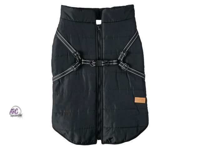 Lot 56-424037 - New - Heart to Tail Black Pet Harness Jacket - XS