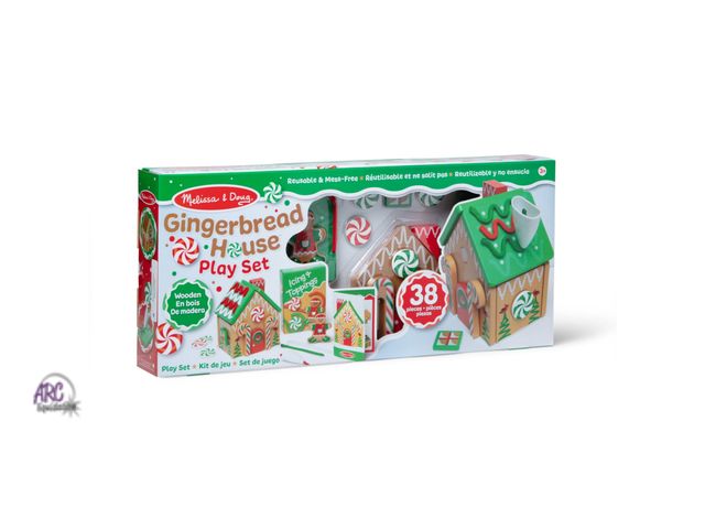 Lot 56-721628 - New Melissa &amp; Doug Wooden Gingerbread House Reusable, Mess-Free Play Set Activit