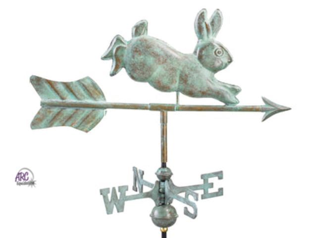 Lot 56-876118 - New - Good Directions 809V1G Rabbit Garden Weathervane, Blue Verde Copper with Garden Pole