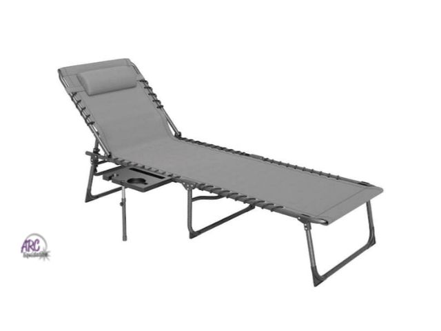 Lot 56-753160 - New in box. Metal Folding Chaise Lounge Chair Outdoor Chair with Side Table, 5-Level Adjustable with...