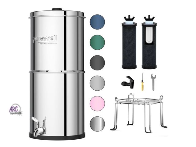 Lot 56-193140 - New Purewell 3-Stage 0.01μm Ultra-Filtration Gravity Water Filter System, NSF/ANSI 42&amp;372 Certif...