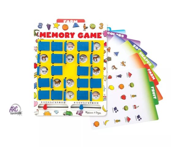 Lot 56-745230 - New Melissa &amp; Doug Flip to Win Travel Memory Game - Wooden Game Board, 7 Double-Sided Cards