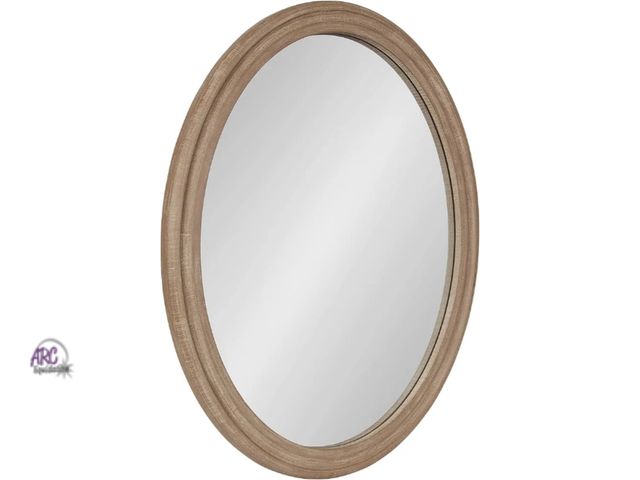 Lot 56-559518 - NEW-Kate and Laurel Mansell Oval Wall Mirror, 24 x 30, Rustic Brown, Rustic Farmhouse Wooden Mirror ...