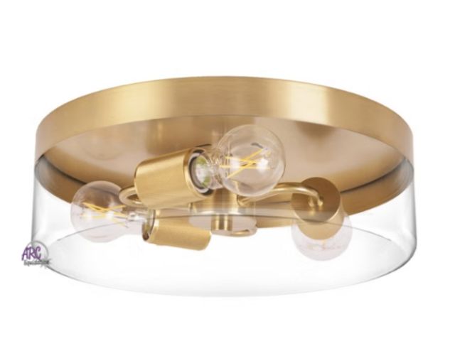Lot 56-512265 - 1 PACK-Energetic Lighting Retro-hybrid Flush Mount-brushed gold