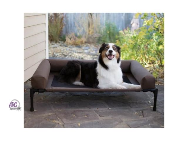 Lot 56-763361 - New in box. K&amp;H 30 in. x 42 in. x 7 in. Large Chocolate/Mesh Original Bolster Pet Cot/Bed