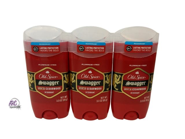 Lot 56-539917 - NEW-LOT OF 3-OLD SPICE-swagger-deodorant-scent of cedarwood-9oz total