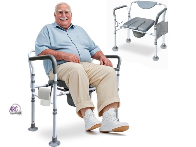 Lot 56-790840 - New in box. Heavy Duty Bedside Commode, 500lbs Extra-Wide Bariatric Commode Chair for Adults &amp; S...