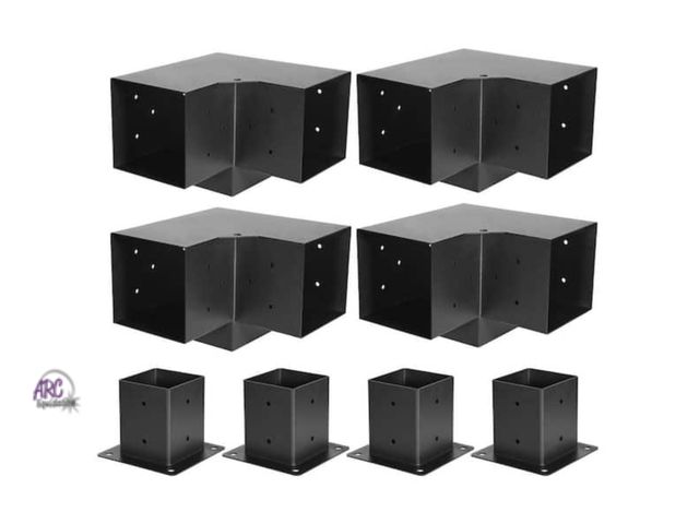 Lot 56-636064 - New Opened Box - Vevor Pergola Bracket Kit, 4 x 4 In. (3.5 x 3.5 Inner), 4 Pcs 3-Way Heavy Duty Corn...