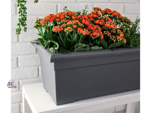 Lot 56-272899 - NEW 28 Inch Romana Large Rectangular Planter Box gray