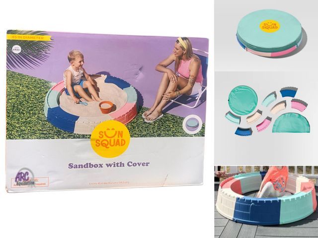 Lot 56-553618 - NEW-Sun squad fort sandbox with cover