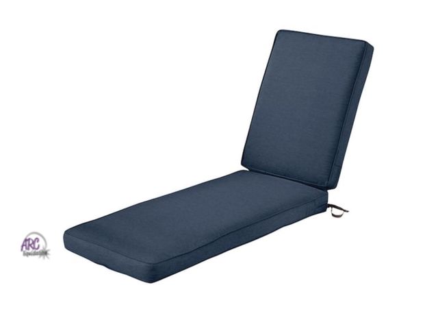 Lot 56-638465 - New Opened Box - 72 in. L x 21 in. W x 3 in. T Montlake Heather Indigo Blue Outdoor Chaise Lounge Cu...
