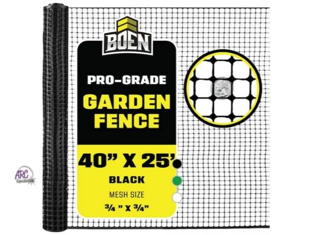 Lot 56-506265 - NEW-40 in. x 25 ft. Black Plastic Garden Fence Temporary Barrier Fence for Dog, Rabbit or Deer, Mesh...