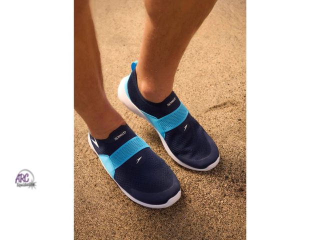 Lot 56-121960 - New Speedo Adult Men's Pull On Water
Shoes - Navy Blue (Size Large 11-12)