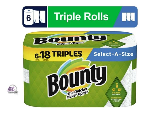 Lot 56-790323 - New Bounty Paper Towels Select-a-Size, 6 Triple Rolls
