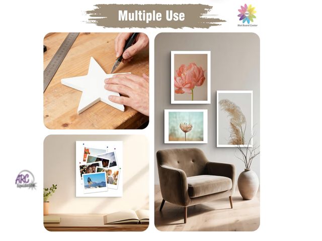 Lot 56-315850 - New Mat Board Center, Pack of 5, 16X20 Foam Boards, Acid Free White Foam Core Boards for Mounting, C...