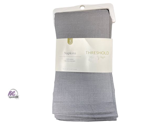 Lot 56-168434 - New Threshold 4 Piece Napkins Dark Gray (18x18”)