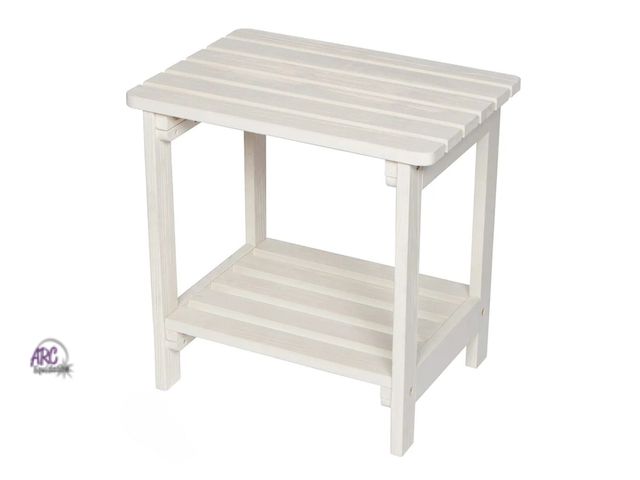 Lot 56-509199 - NEW-Shine Company Providence Rectangular Solid Wood Side Table, Outdoor Adirondack Patio Table, Eggs...