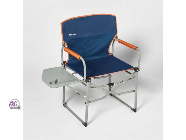 Lot 56-212117 - NEW Compact Directors Outdoor Portable Camp Chair - Embark: Foldable Steel Frame, Armrests