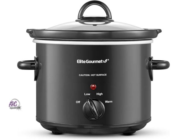 Lot 56-559918 - NEW-TESTED-Elite Gourmet MST-350B Electric Slow Cooker, Adjustable Temp, Entrees, Sauces, Stews &amp...