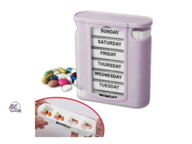 Lot 56-162813 - New Pill Genie Weekly Pill Organizer (Purple)