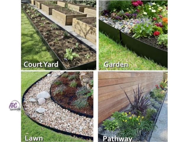 Lot 56-764261 - New in box. 40FT Galvanized Steel Garden Landscape Edging, Black 6IN height, flexible for curves &am...
