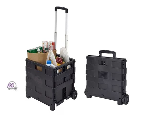 Lot 56-739118 - Lightly used. Elevon Foldable Utility Cart, with Telescopic Handle, Collapsible Durable Grocery Util...