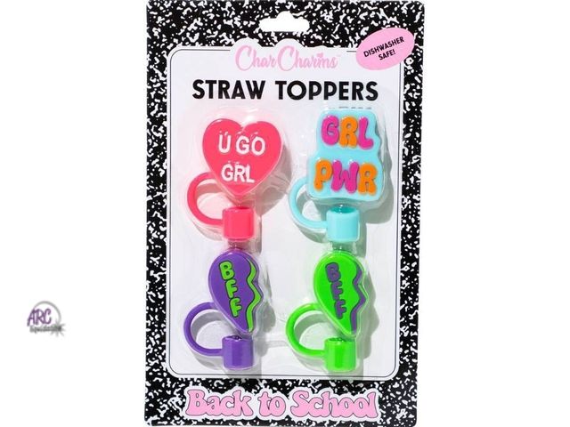 Lot 56-833529 - New - CharCharms 4pk Straw Toppers