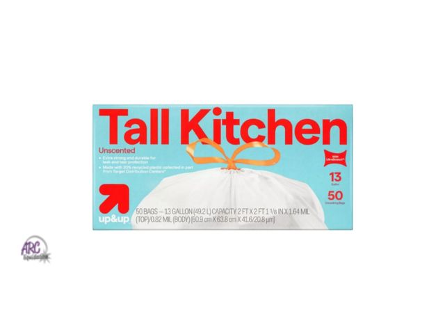 Lot 56-476112 - NEW-TORN PACKAGE-UltraStretch Tall Kitchen Drawstring Trash Bags - Unscented - 13 Gallon - up&amp;up...