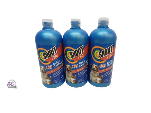 Lot 56-475312 - NEW-LOT OF 3- SHOUT pets oxy urine destroyer-32 fl oz per bottle