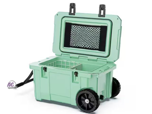 Lot 56-894843 - New -futhork Grenn 55 qt. Portable Chest Cooler, Leak-Proof Outdoor Insulated Cooler with Handle and...